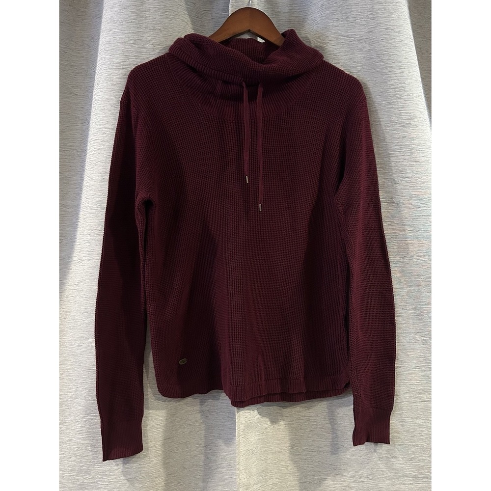 Women's Lauren Ralph Lauren Burgundy Cowl‎ Neck Waffle Knit Sweater Size Medium